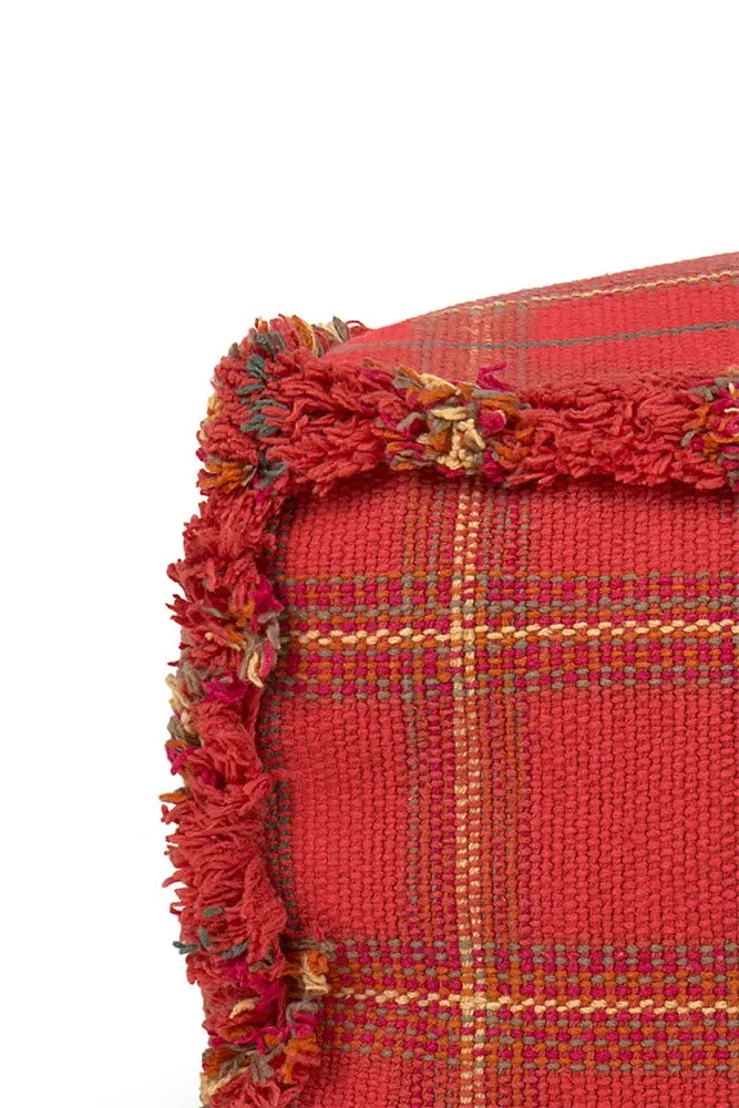 Handloom Tartan Puff - Maple Red