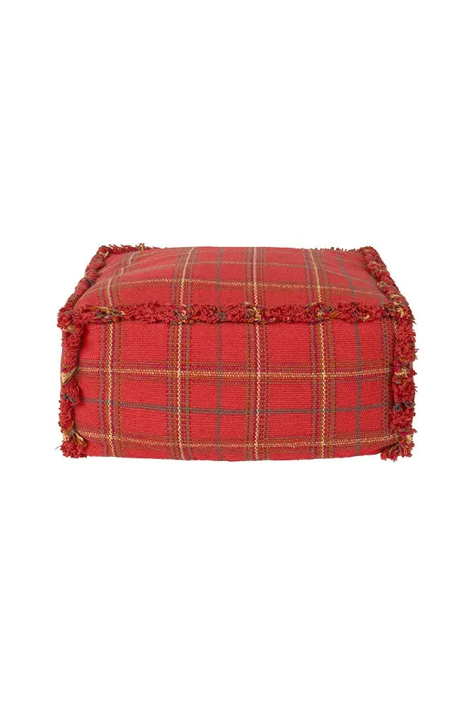 Handloom Tartan Puff - Maple Red