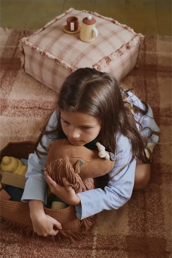 Handloom Tartan Puff - Rose