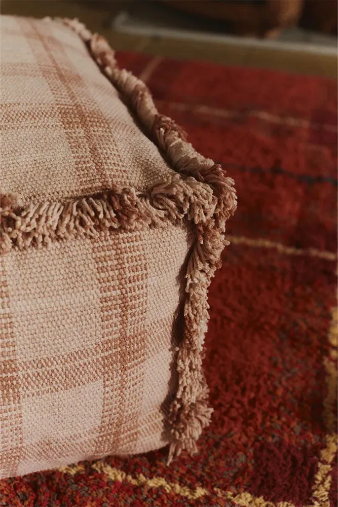 Handloom Tartan Puff - Rose