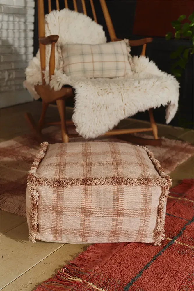 Handloom Tartan Puff - Rose