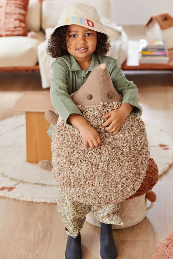 Hedgehog Floor Cushion - Natural, Brown