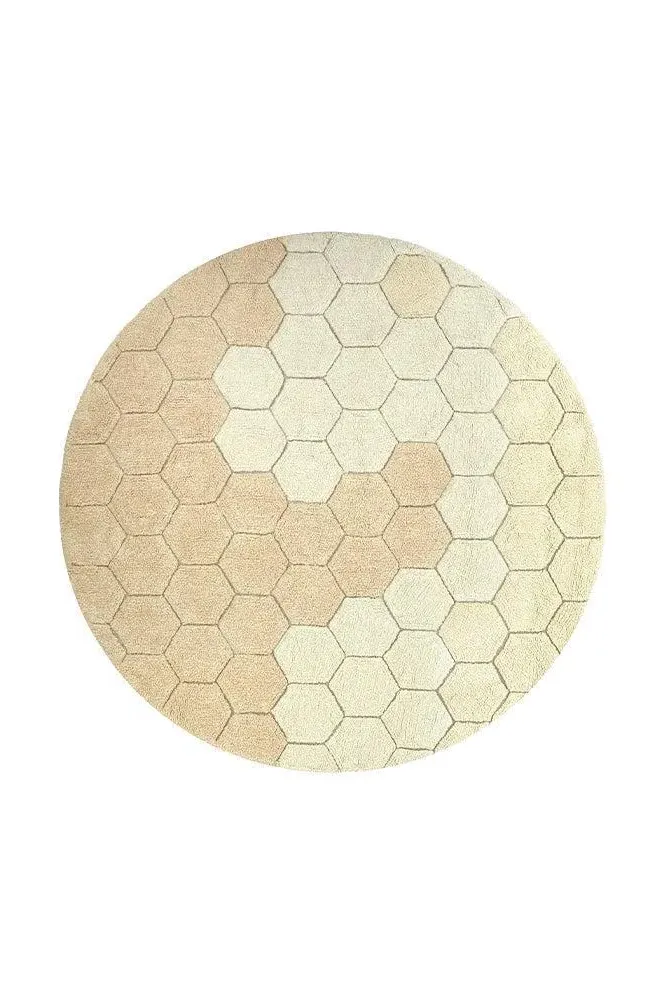 Honeycomb Round Rug - Golden