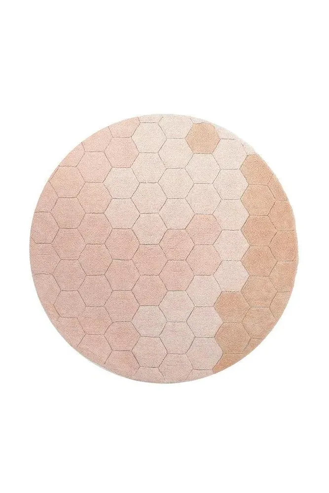 Honeycomb Round Rug - Rose