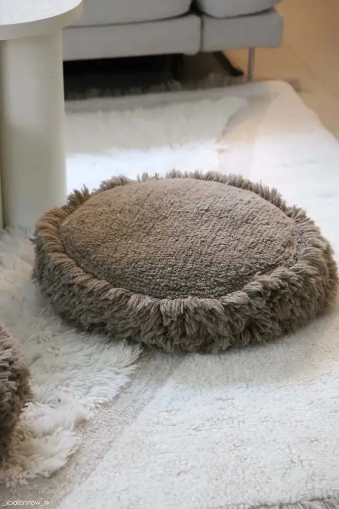 Jam Round Floor Cushion - Brown