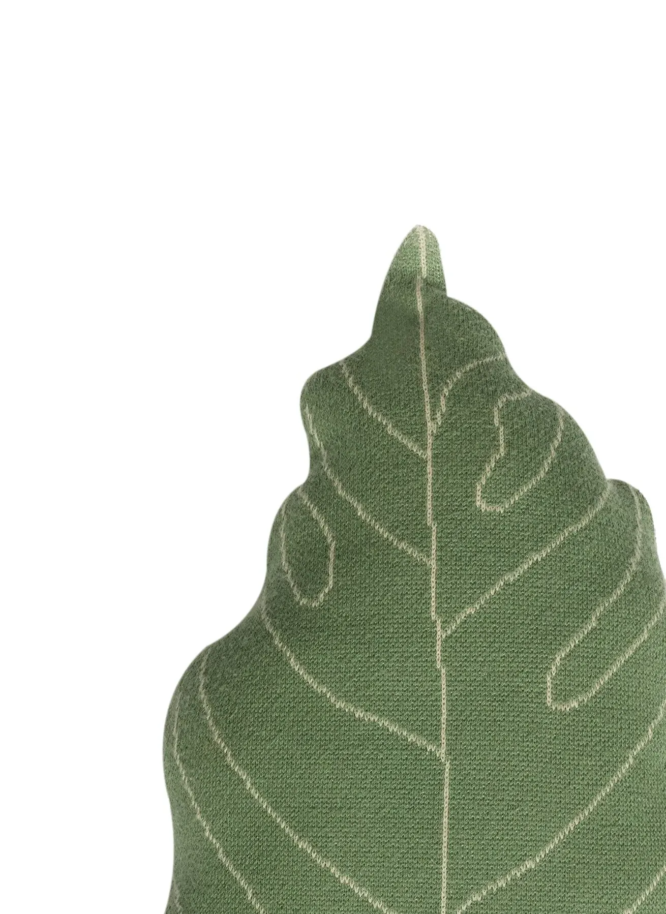 Knitted Baby Leaf Cushion - Green