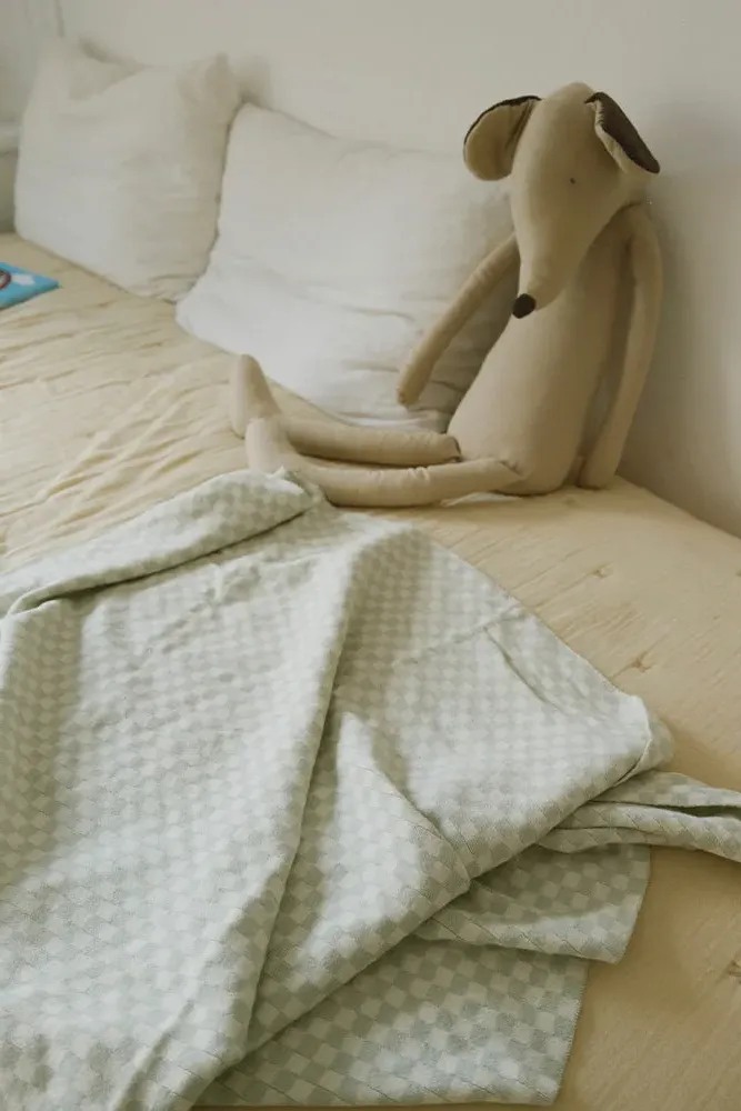 Knitted Blanket Tiles - Blue Sage