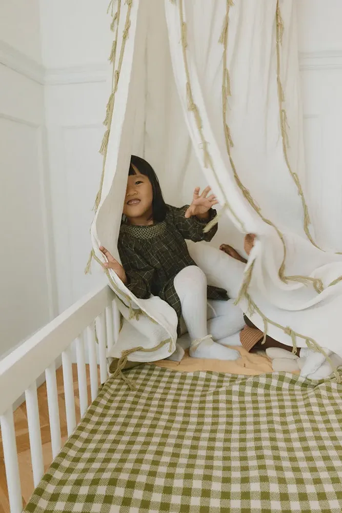 Knitted Blanket Vichy - Matcha