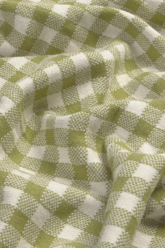 Knitted Blanket Vichy - Matcha