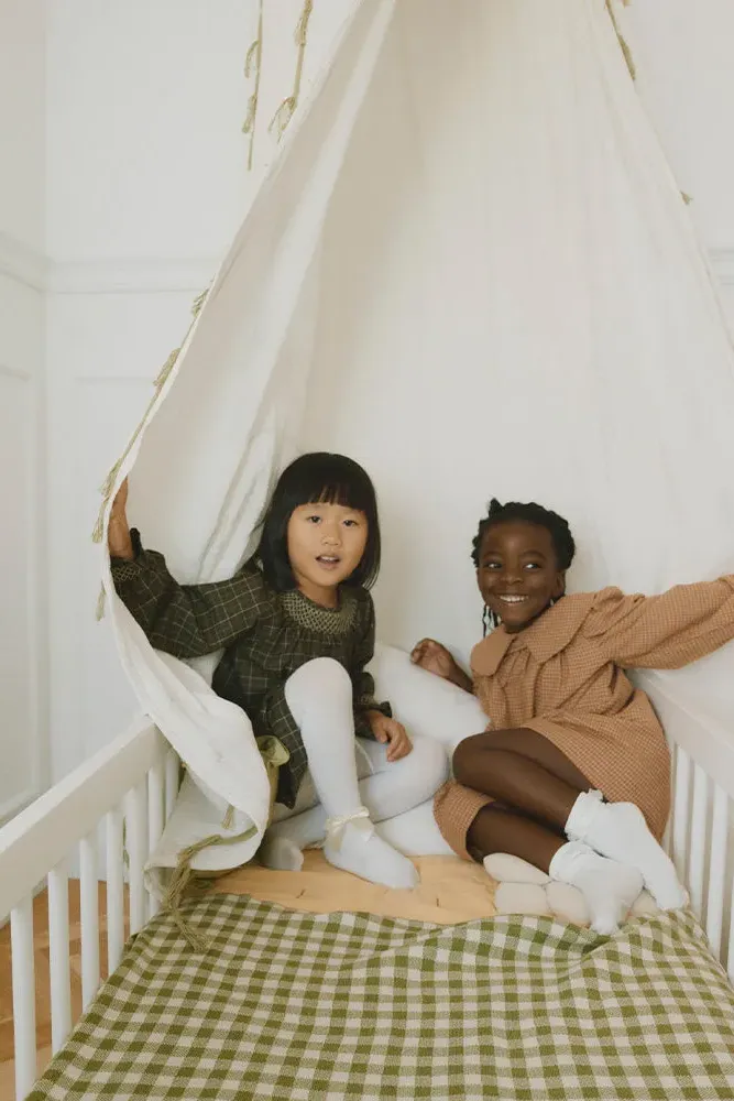 Knitted Blanket Vichy - Matcha