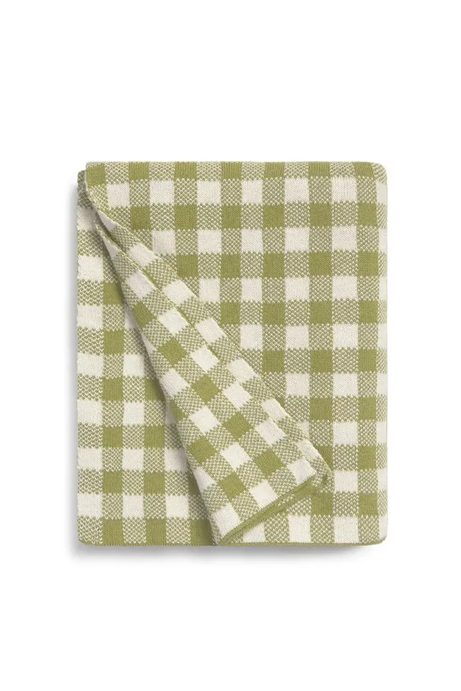 Knitted Blanket Vichy - Matcha
