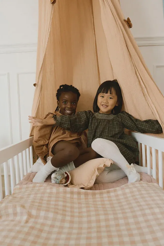 Knitted Blanket Vichy - Rose