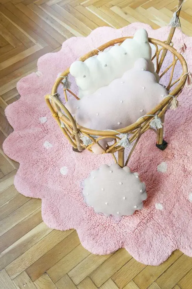 Little Biscuit Round Area Rug - Pink