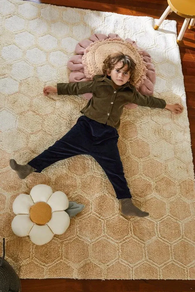 Little Daisy Round Cushion - Natural, Cotton