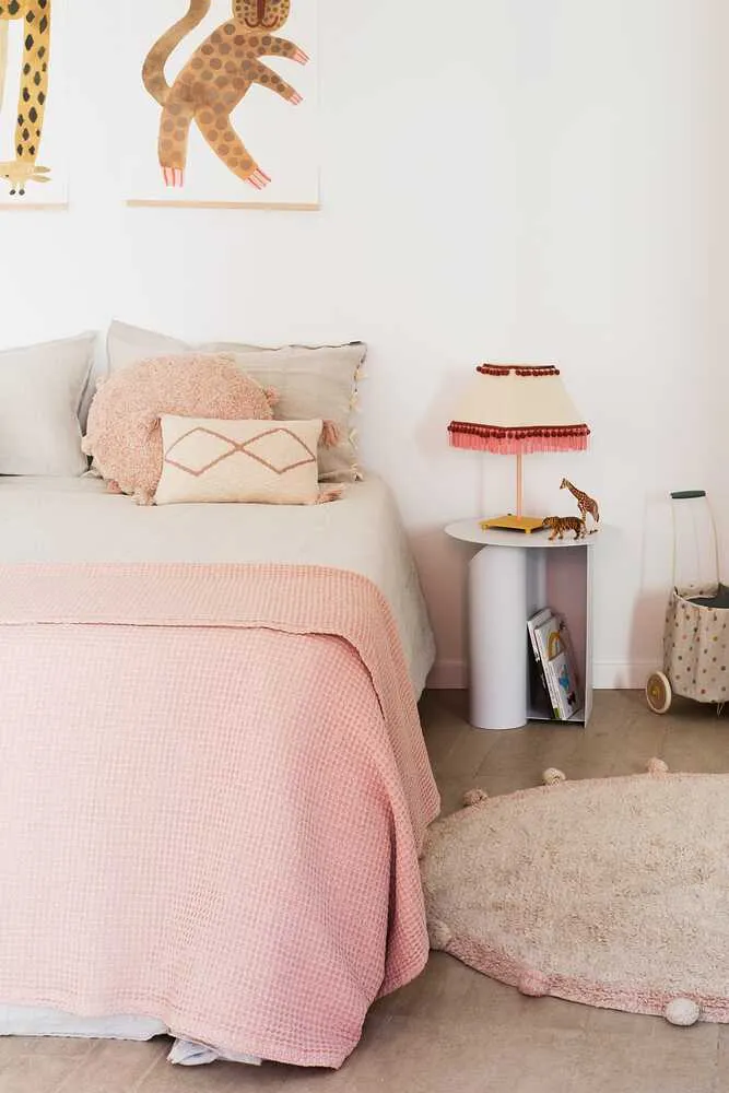 Little Oasis Knitted Cushion - Pale Pink