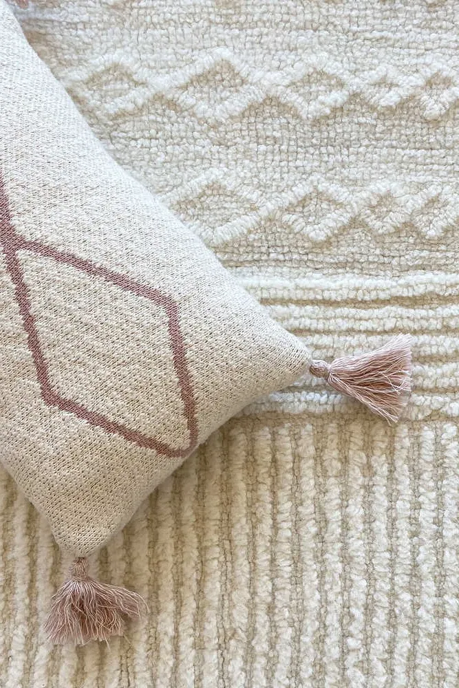 Little Oasis Knitted Cushion - Pale Pink