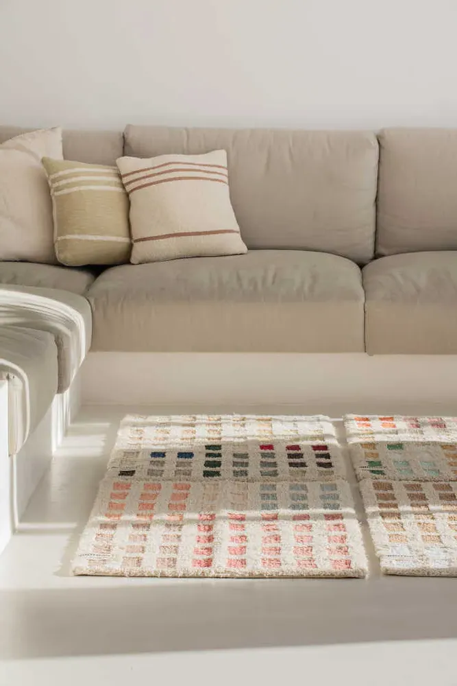 Lorena Canals Knitted Cushion Duetto - Olive, Natural