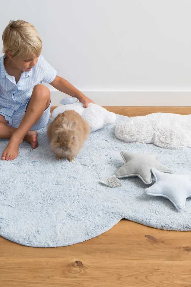 Lorena Canals Puffy Dream Cloud Rug - Blue, Cotton