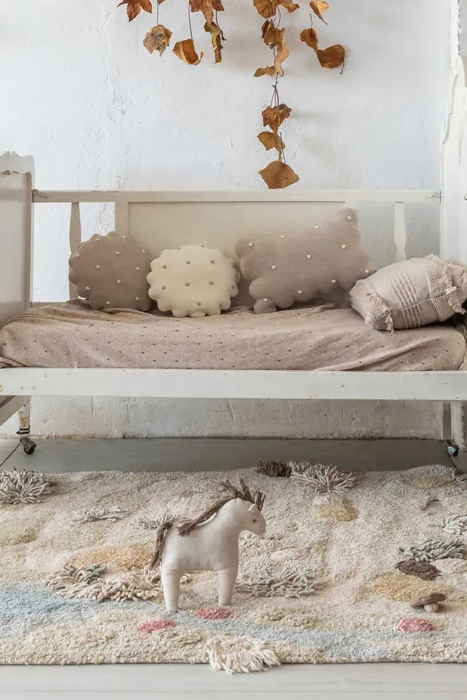 Lorena Canals Round Knitted Cushion - Dune White