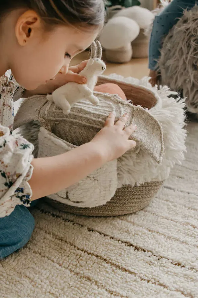 Lorena Canals Sheep Wool Basket - Pink