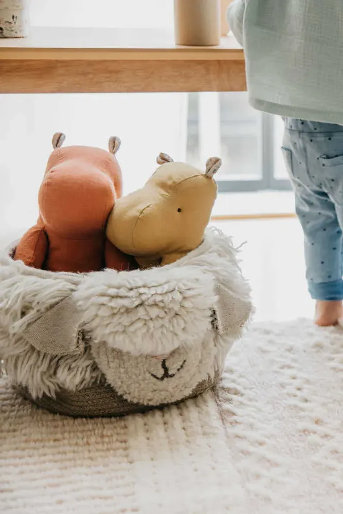 Lorena Canals Sheep Wool Basket - Pink