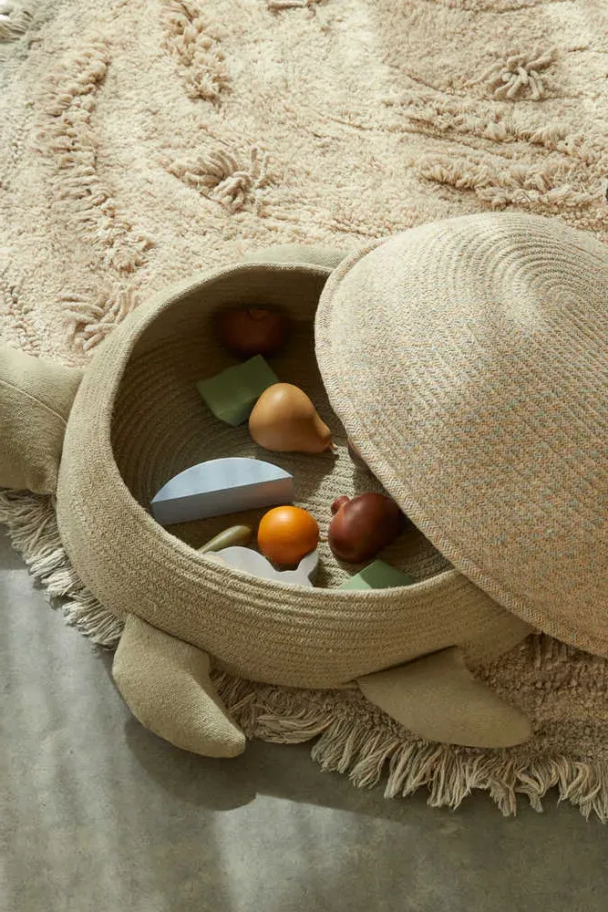 Mama Turtle Storage Basket - Olive Green