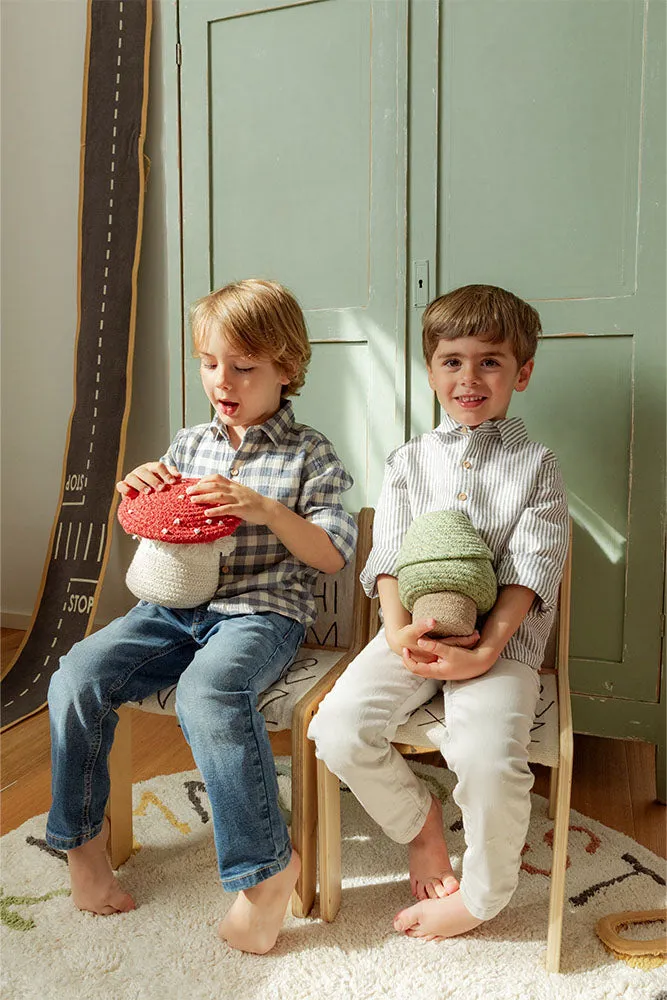 Mini Tree Basket 5" x 7" - Green Blue, Cotton