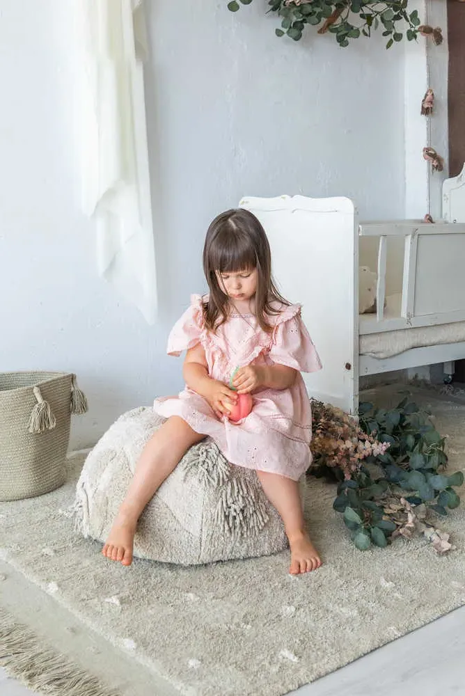 Mossy Rock Round Pouf