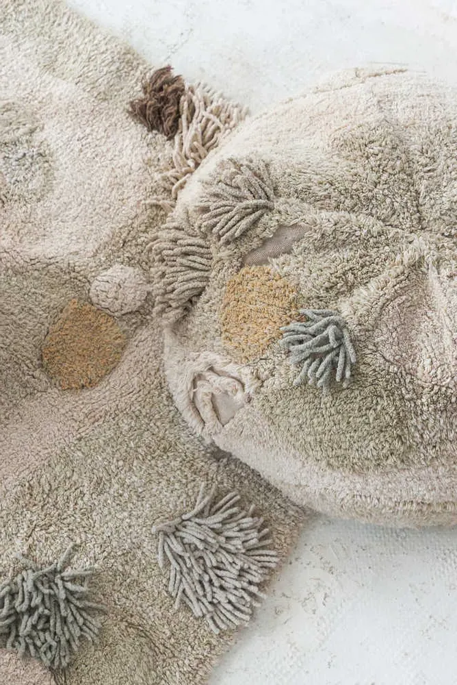 Mossy Rock Round Pouf