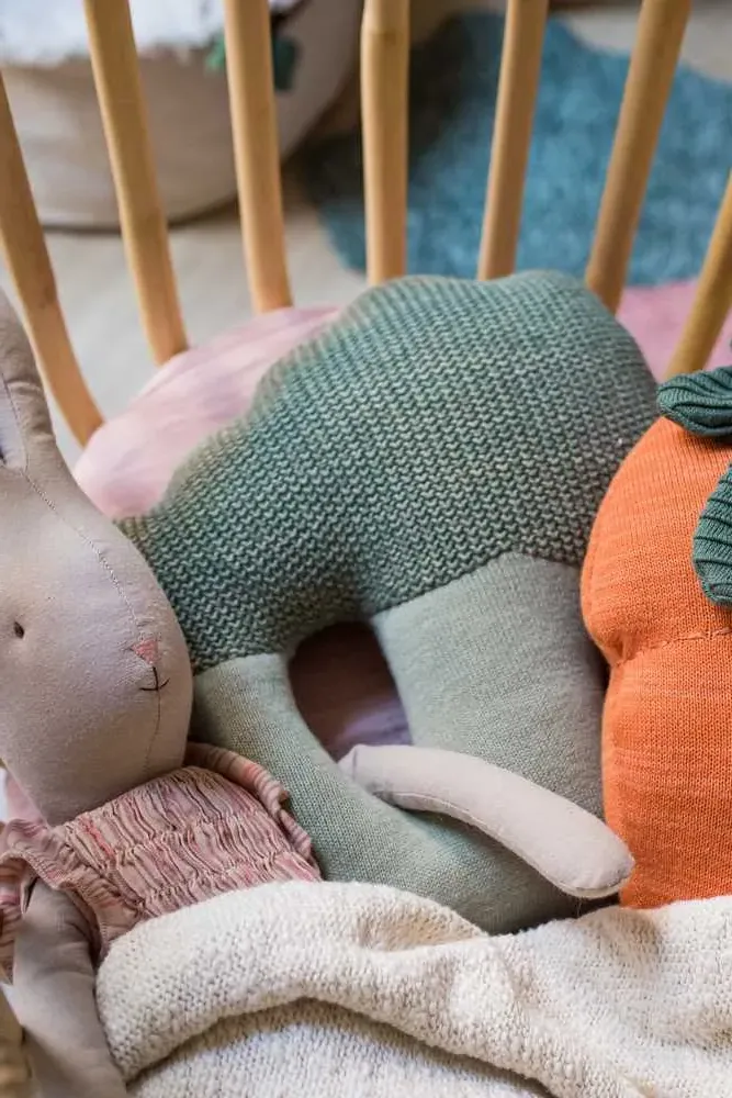 Oli & Carol Brucy Broccoli Knitted Cushion - Green, Cotton