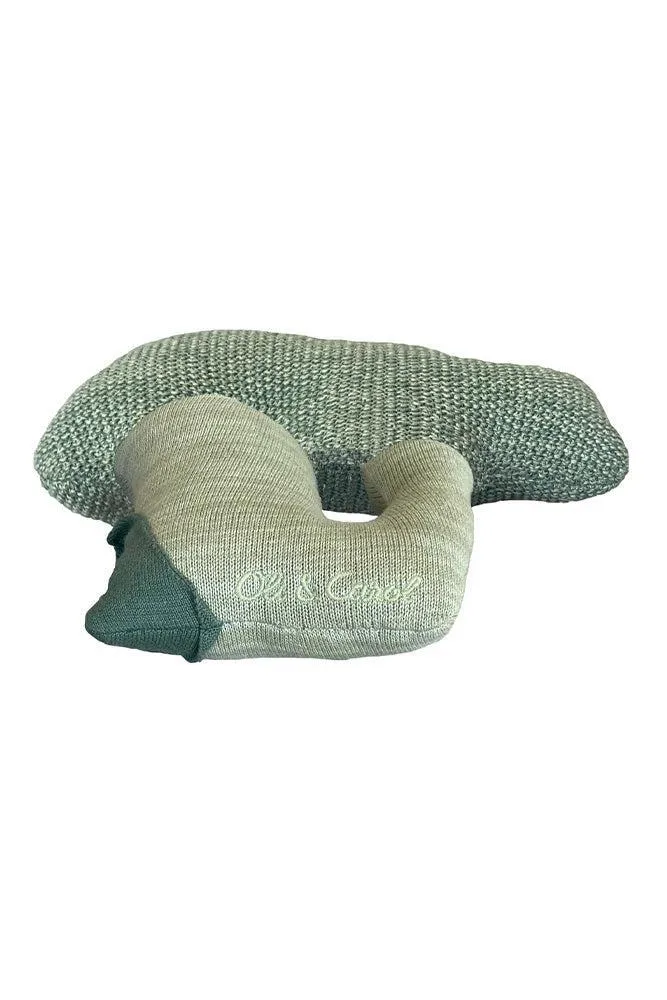 Oli & Carol Brucy Broccoli Knitted Cushion - Green, Cotton