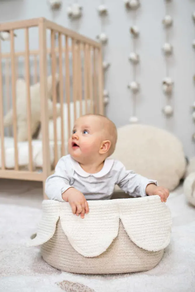 Petals Storage Basket - Ivory, Cotton