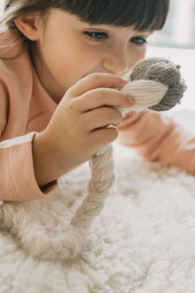 Pink Nose Sheep Wool Rug 4' X 5' 7" - Pink