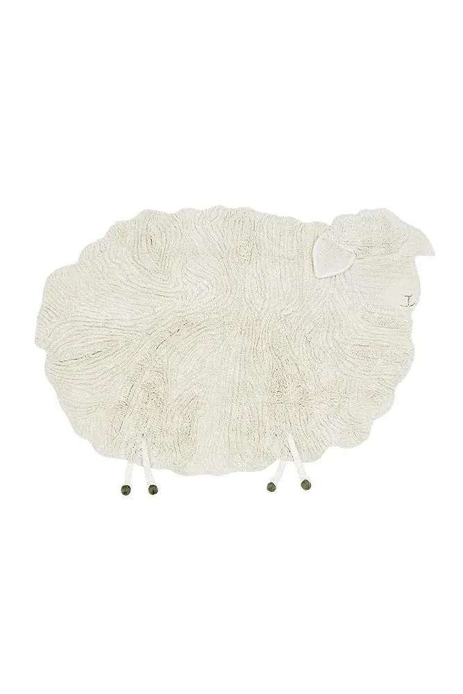 Pink Nose Sheep Wool Rug 4' X 5' 7" - Pink image