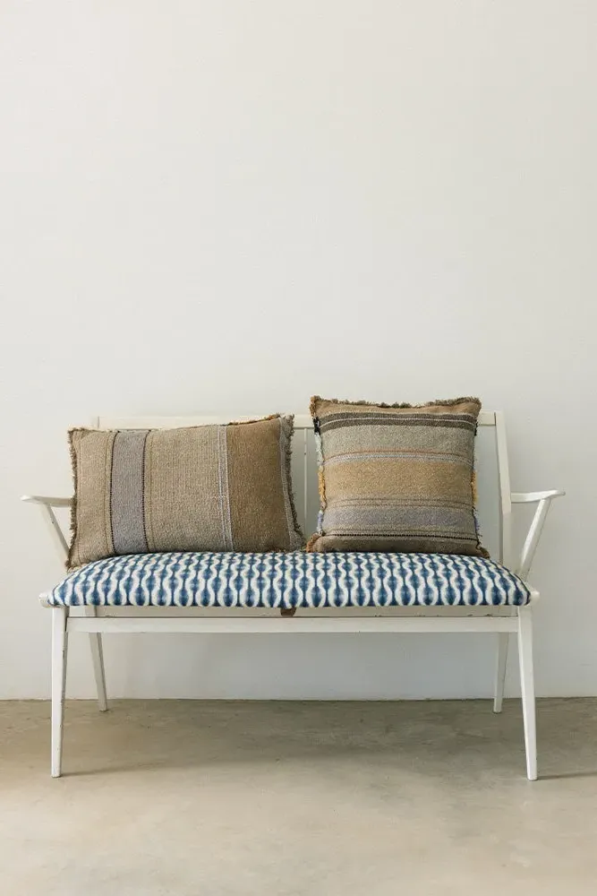 Puebla Rectangular Cushion with Fringes - Handloom