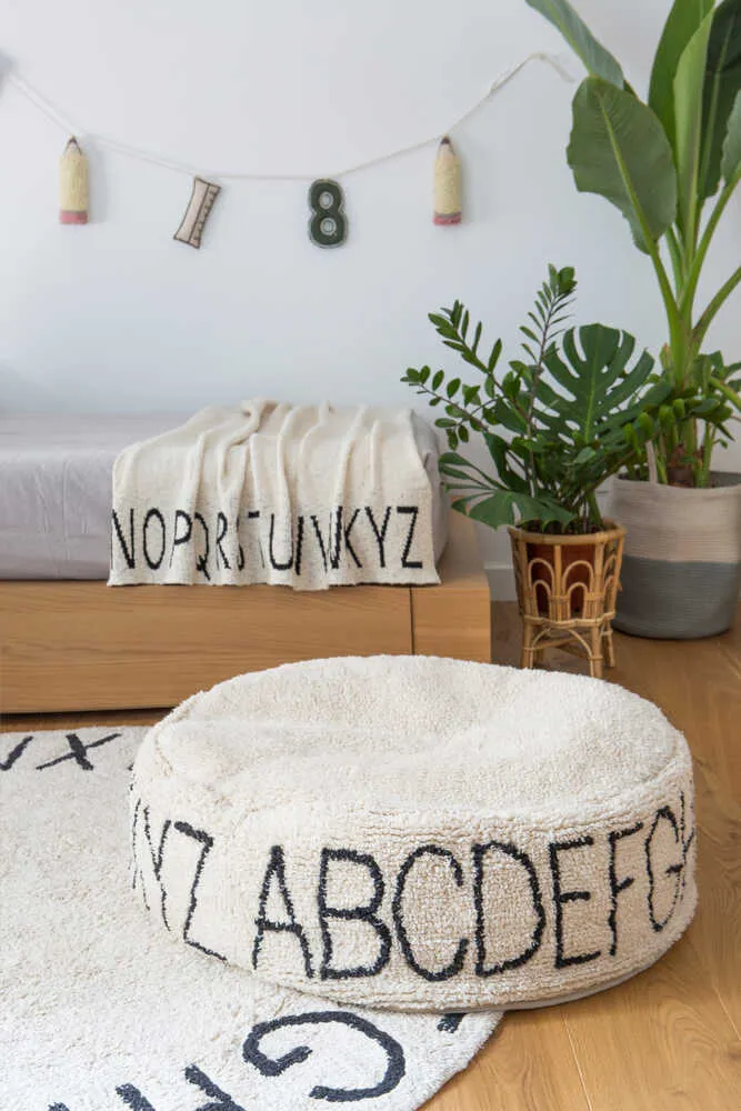 Puff ABC Round Pouf - Black
