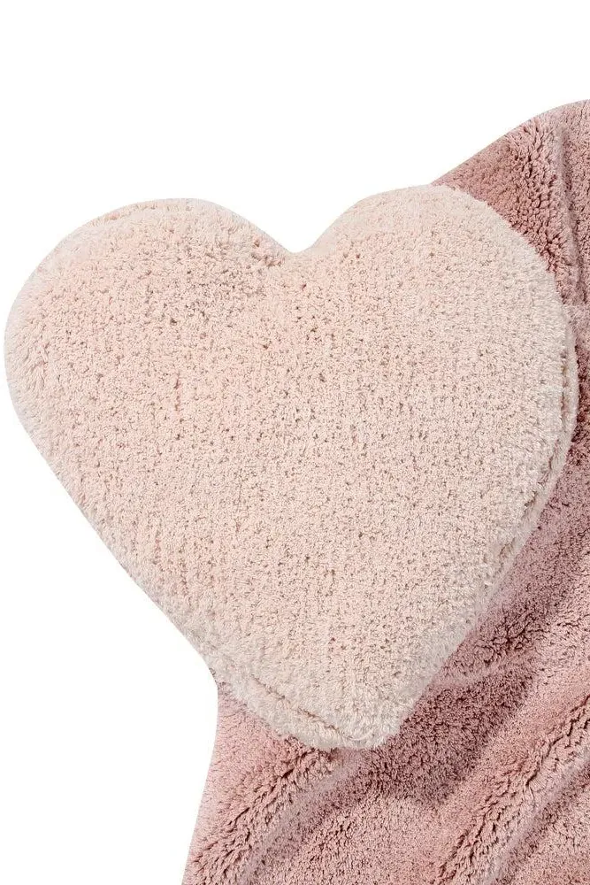 Puffy Love Heart-Shaped Rug - Cotton