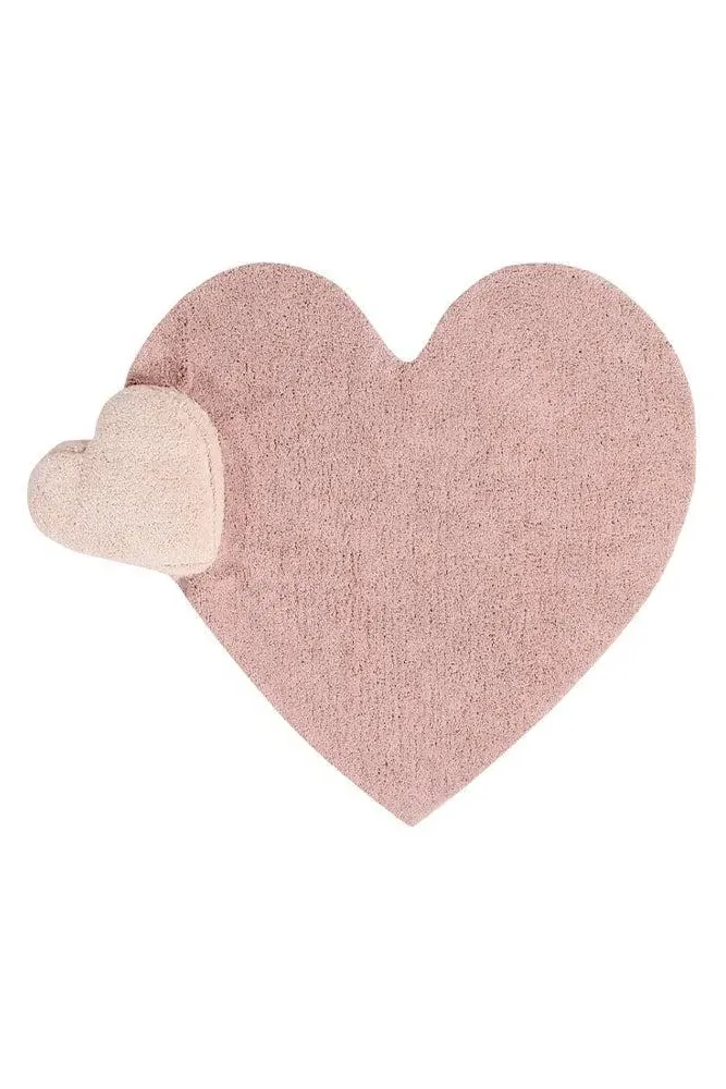 Puffy Love Heart-Shaped Rug - Cotton image