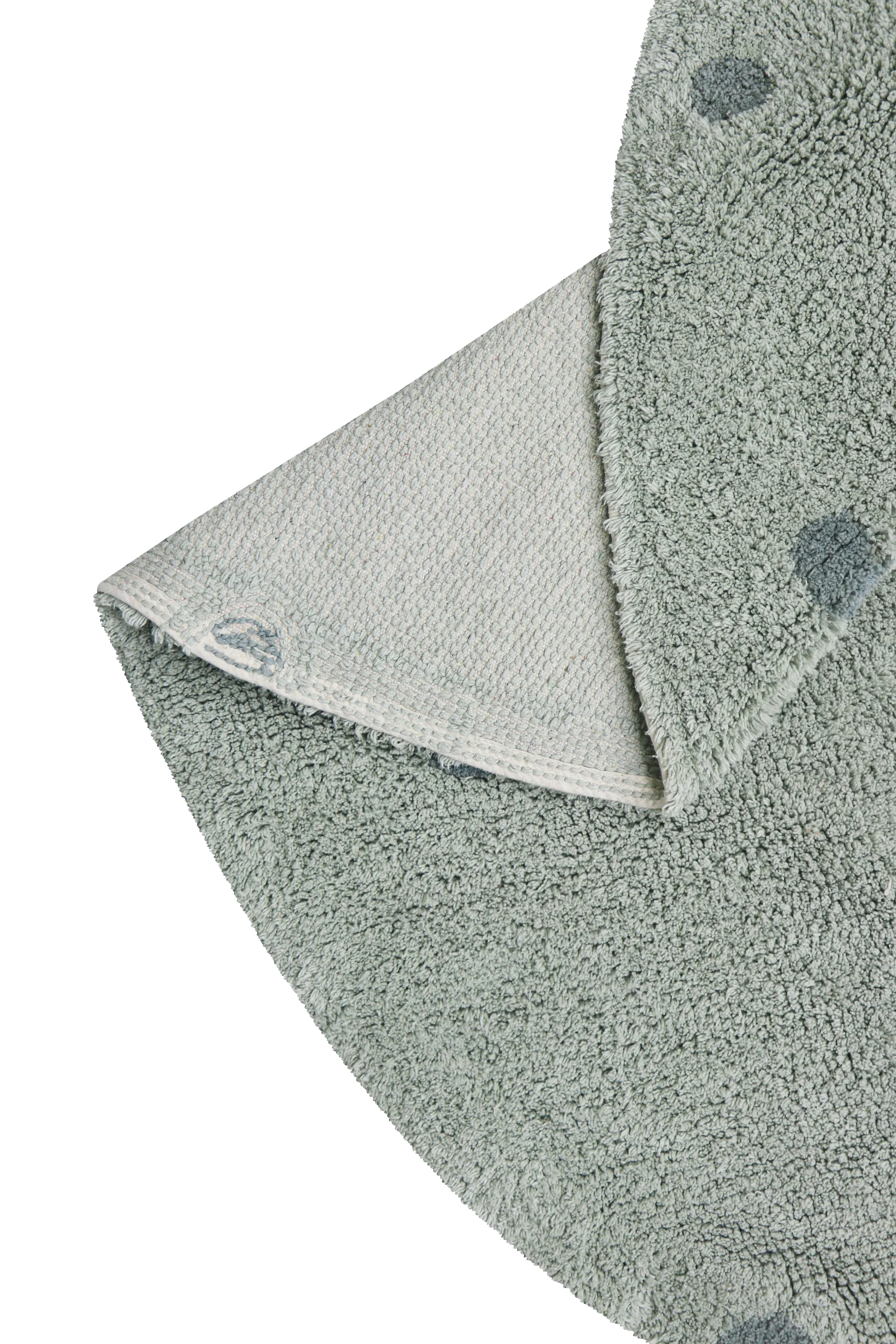 Round Dot Washable Rug - Blue Sage, Cotton