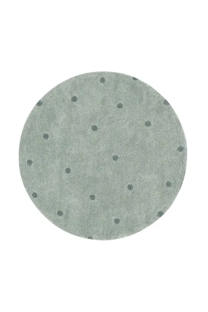 Round Dot Washable Rug - Blue Sage, Cotton