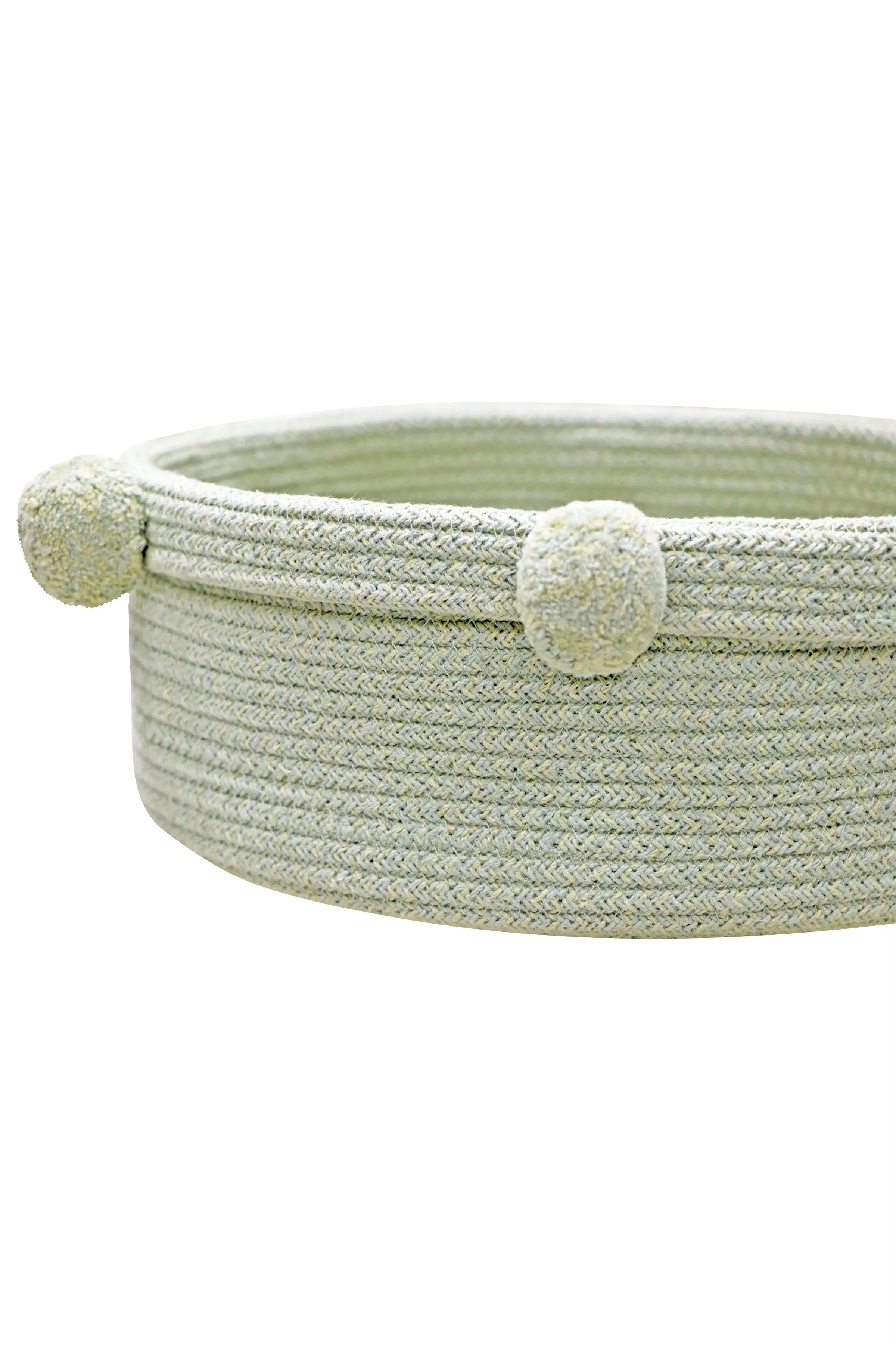 Round Storage Basket Tray - Olive, Cotton