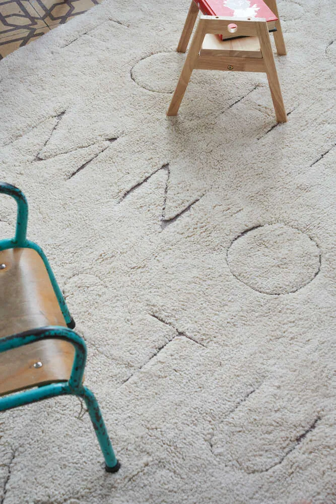 Rugcycled Large Washable Rug ABC - Natural Fibers