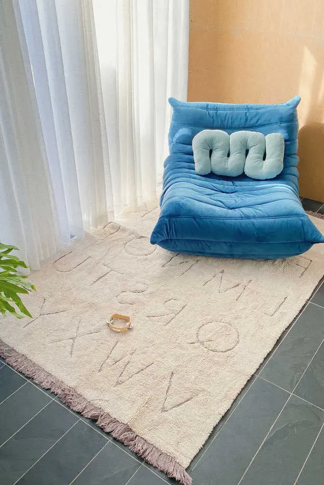 Rugcycled Medium Washable Rug ABC - Natural Fibers