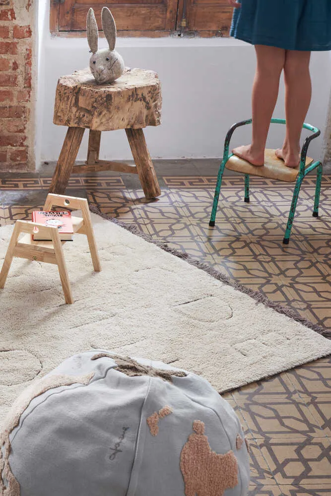Rugcycled Medium Washable Rug ABC - Natural Fibers