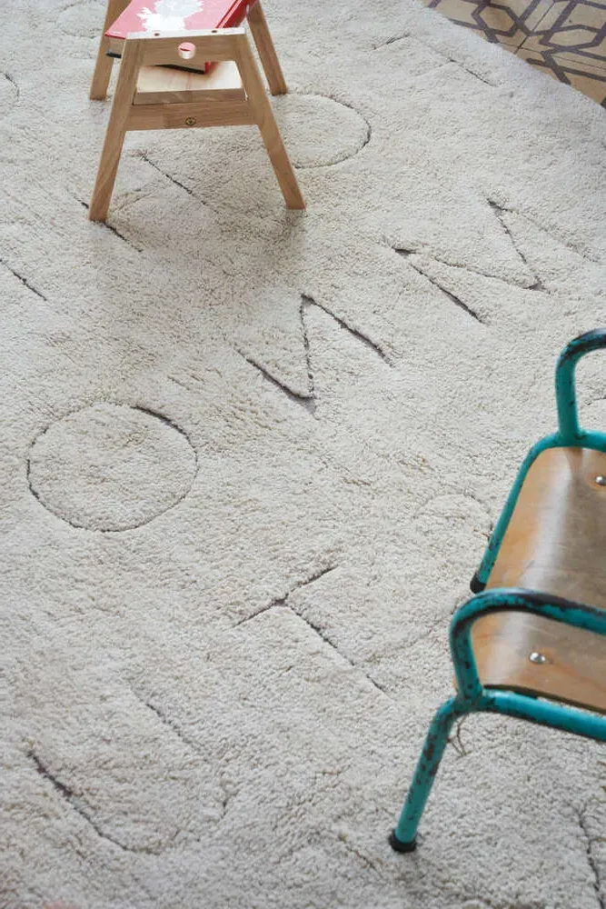 Rugcycled Small Washable Rug ABC - Natural Fibers