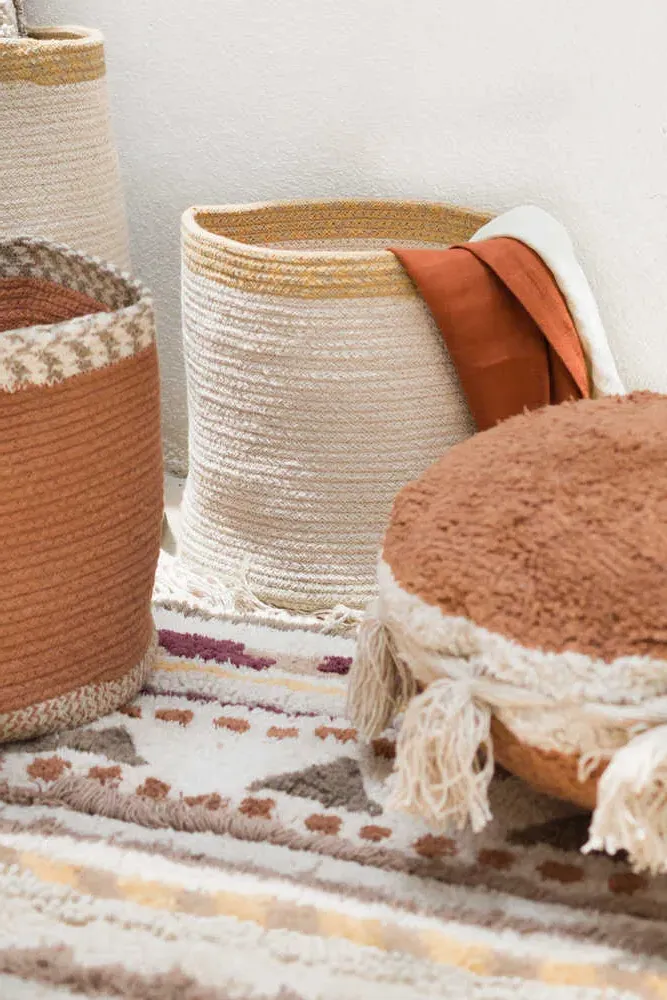 Sind Round Floor Cushion - Terracotta