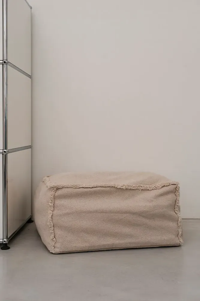 Small Storage Puff with Rug Storage