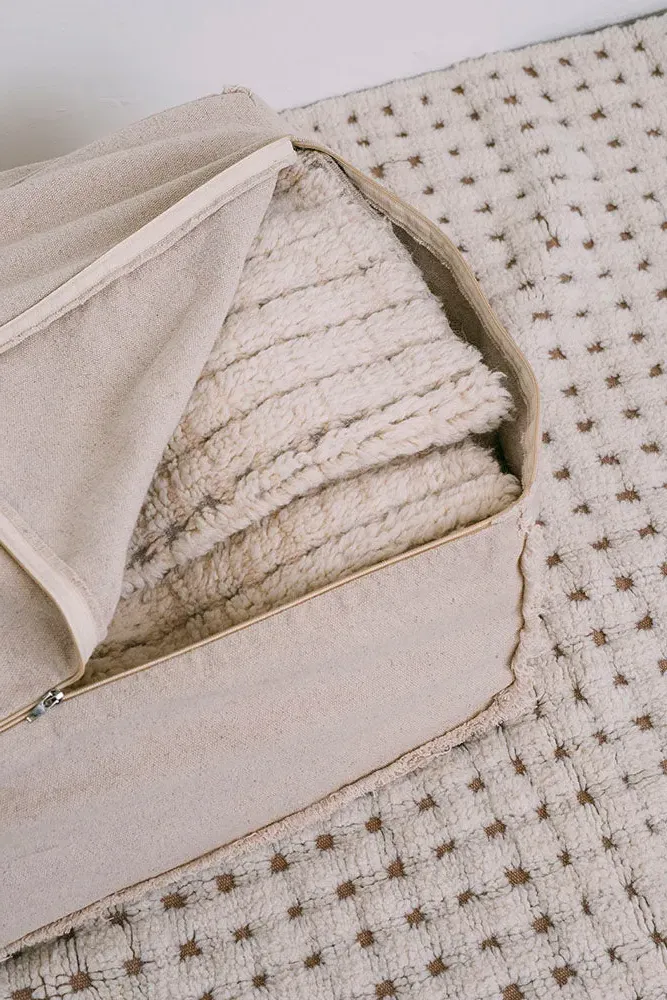 Small Storage Puff with Rug Storage image