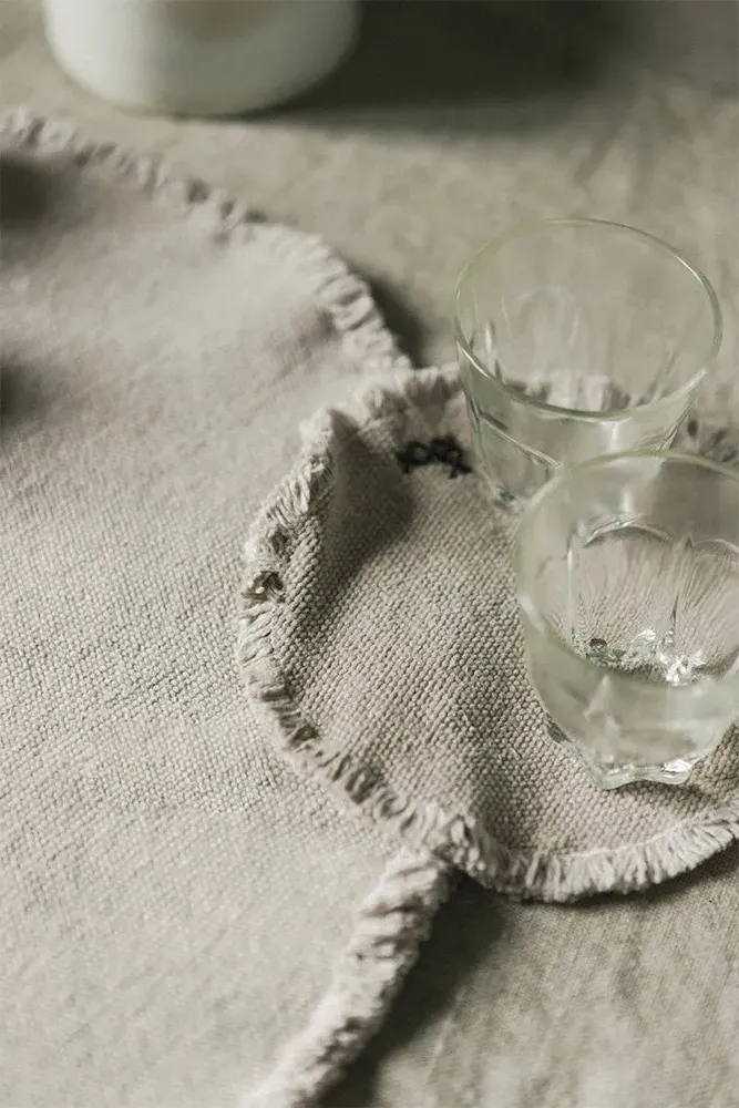 Stonewashed Placemats and Coasters Set of 4 - New Grey