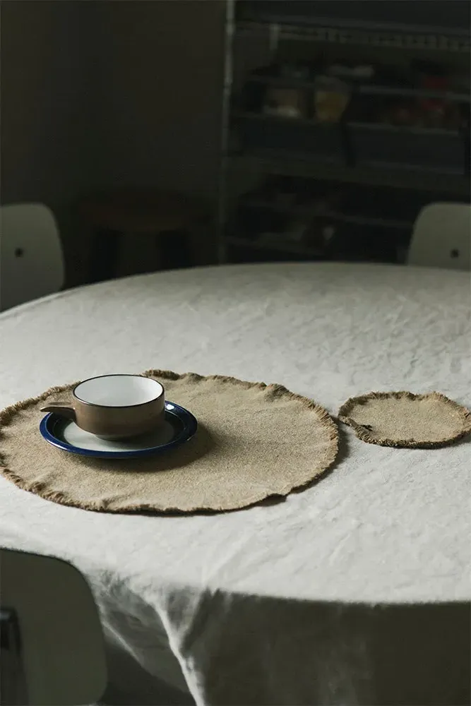 Stonewashed Placemats and Coasters Set of 4 - Ochre